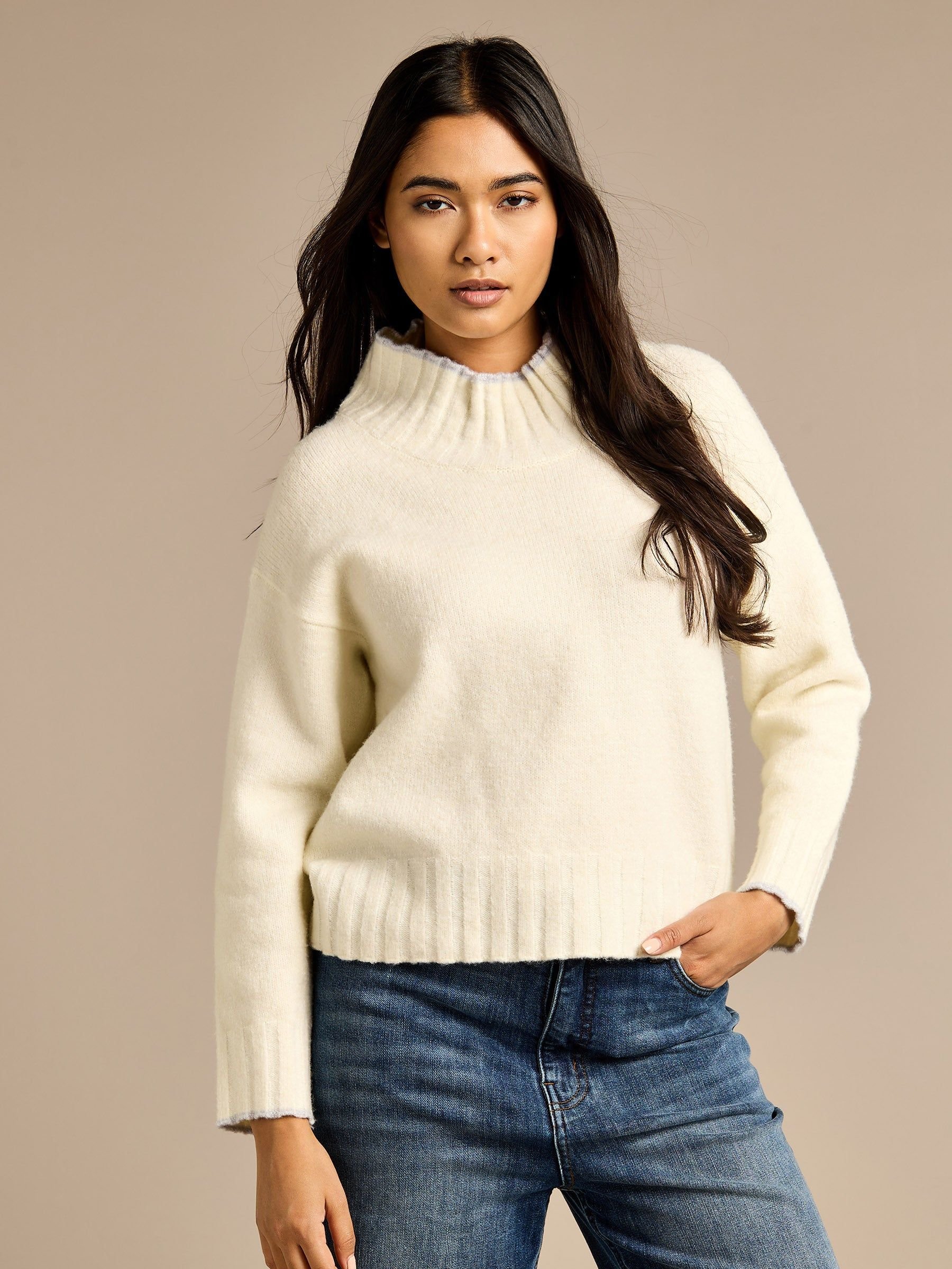 GWD by GEORGE W. DAVIES GWD by GEORGE W. DAVIES Women's GWD Kipling Cream High Neck Jumper - 3