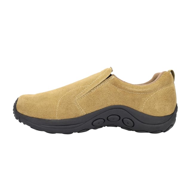 PDQ PDQ Men's Real Suede Ryno Slip-On Casual Trainers in Taupe - 2