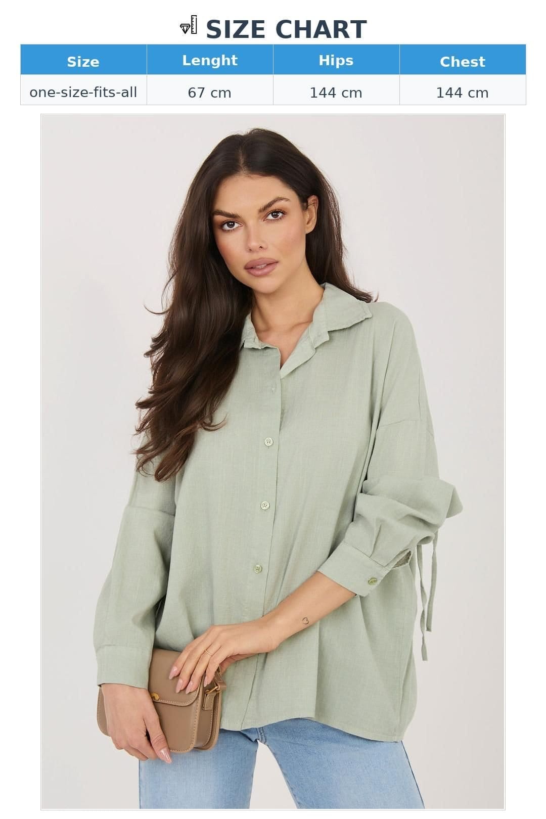 Love Lace Love Lace Women's Long Sleeve Casual Shirt With Back Tie in Green - 4