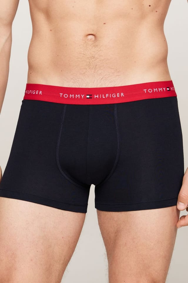 Tommy Hilfiger Tommy Hilfiger Men's Signature 3 Pack Logo Waistband Trunks - Red White Navy - 2