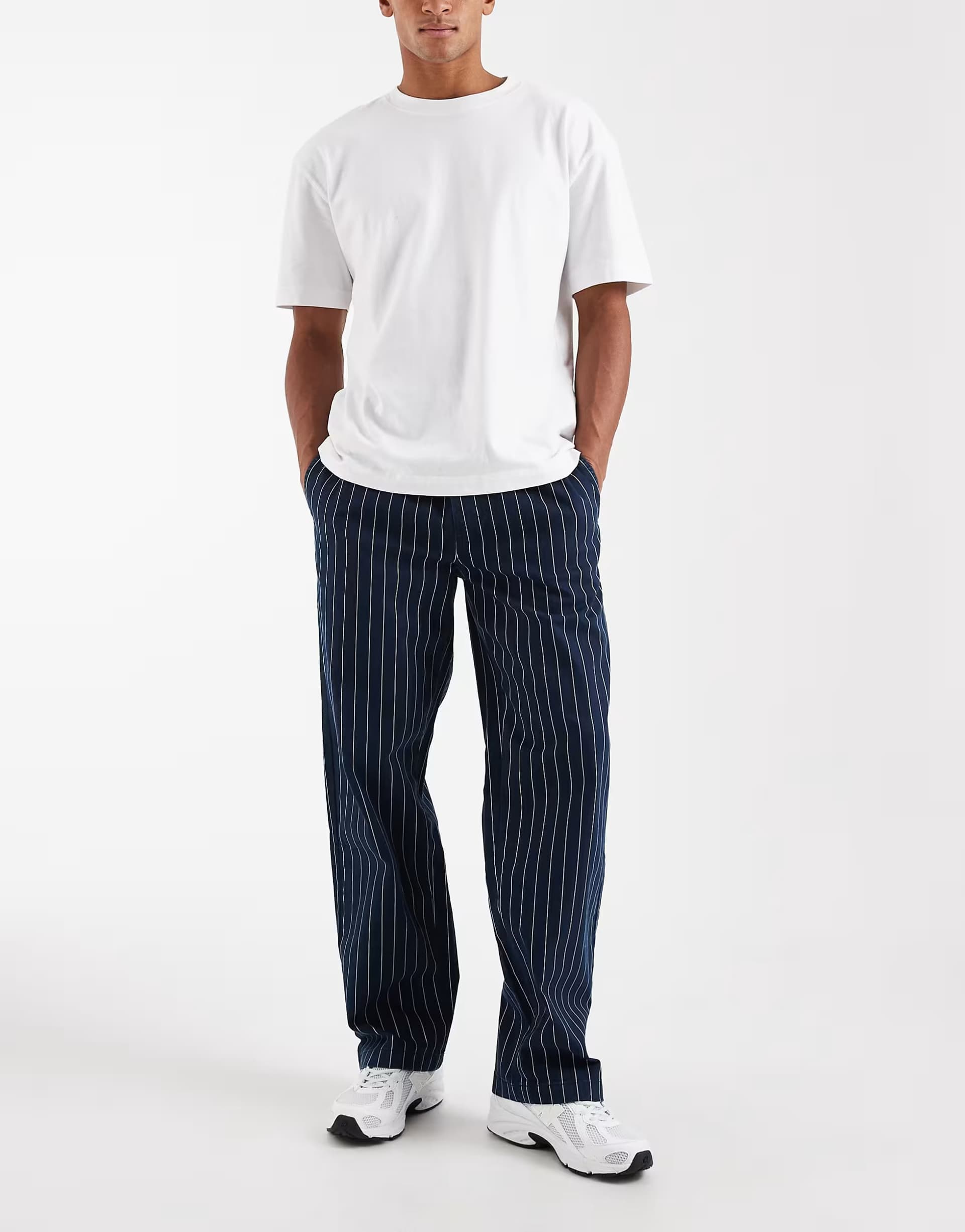 ASOS Tommy Jeans jaimie trousers in navy stripe