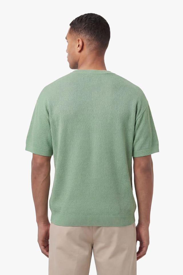 Luke 1977 Luke 1977 Men's Ford Relax Fit Knitted T-shirt in Light Green - 2