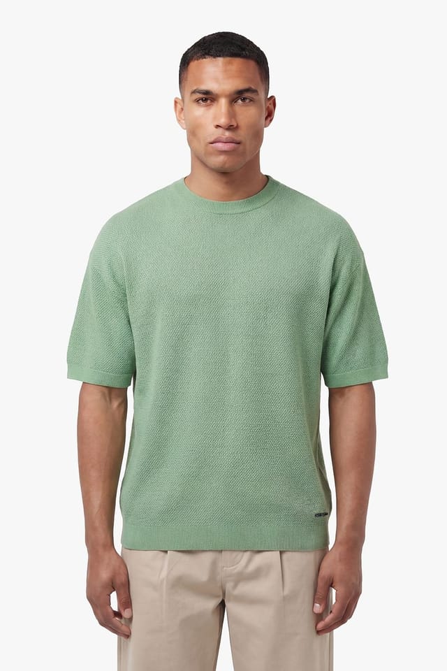 Luke 1977 Luke 1977 Men's Ford Relax Fit Knitted T-shirt in Light Green - 3