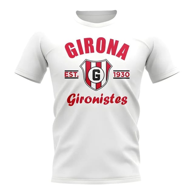 Girona Girona Men's Personalised Established Football T-Shirt in White - 2