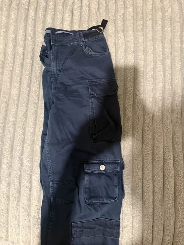 Bershka Bershka dark blue cargo pants