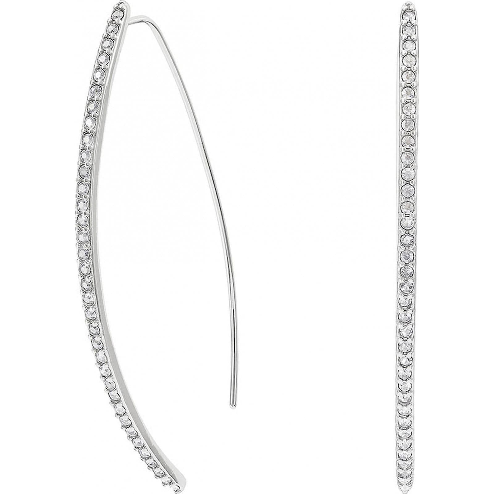 Adore Adore Women's Silver Crystal Hoop Earrings