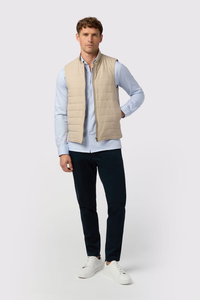 Melka Melka Men's Zip Through Gilet in Nude - 2