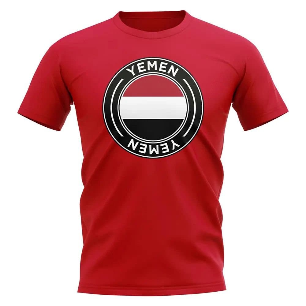 Yemen Yemen Men's Personalised Football Badge T-Shirt in Red