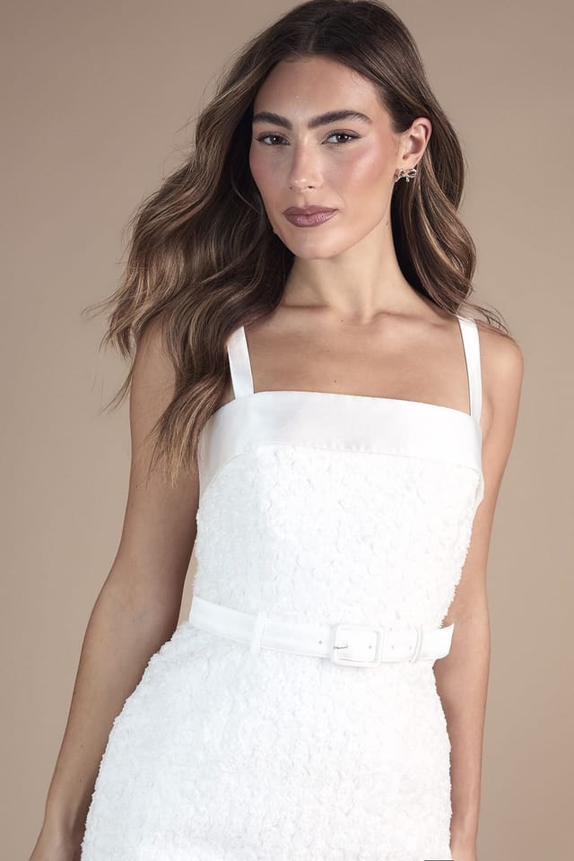 Coast Coast Women's Strappy Embellished Belted Mini Dress in Ivory - 2