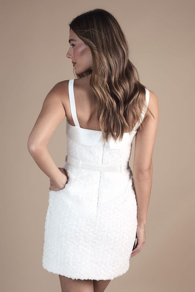 Coast Coast Women's Strappy Embellished Belted Mini Dress in Ivory - 3