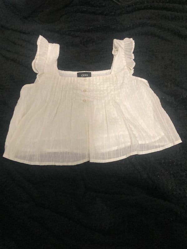 Cider Cider Square Neck Ruffle Hem Crop Top - 1
