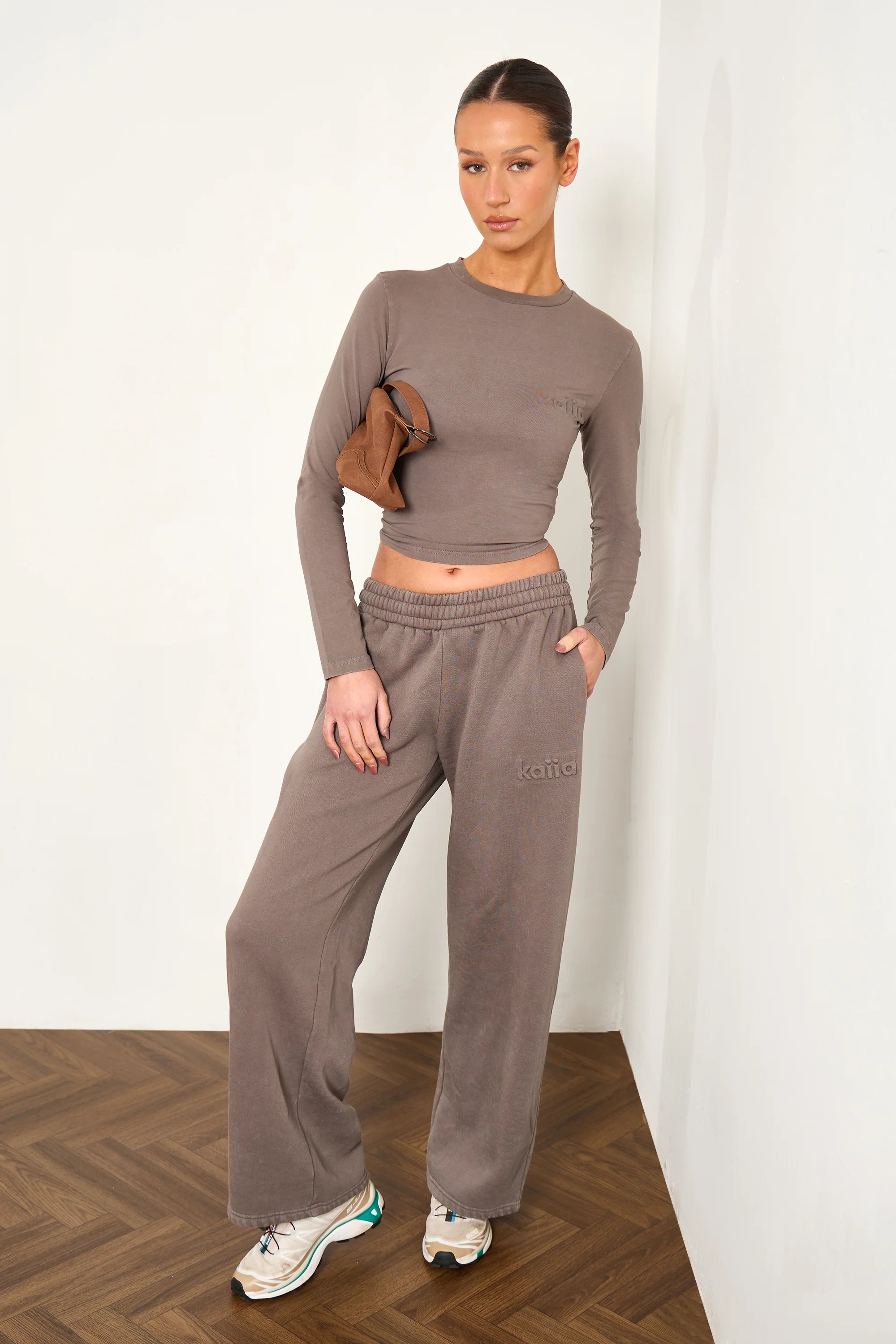 Kaiia Kaiia Embossed Long Sleeve Baby Washed Storm Grey - 3