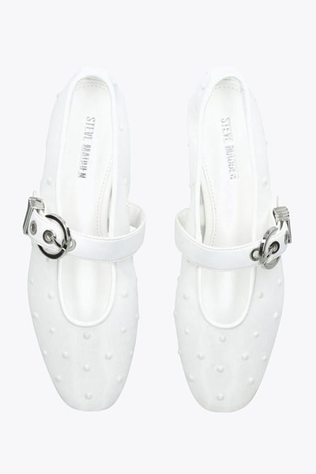 Steve Madden STEVE MADDEN Women's 'Lucia White Pearl' Flats - 2