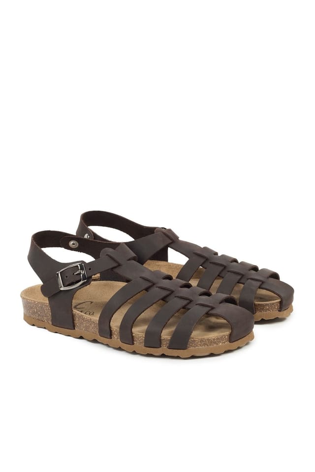 Celtic & Co Celtic & Co Women's Fisherman's Flat Sandal in Dark Brown - 2