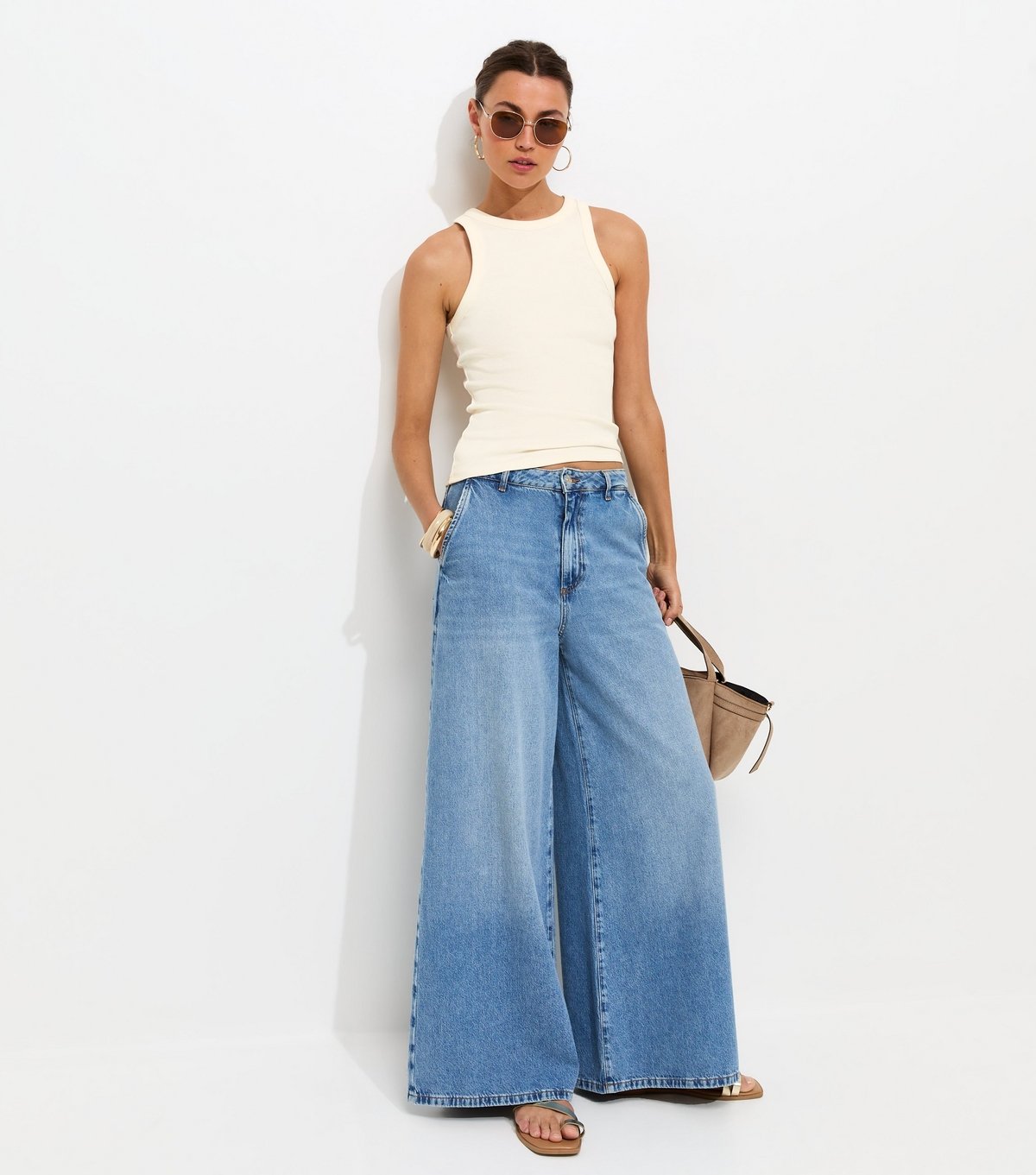 New Look Women's Cream Racer Back Vest Top New Look - 3