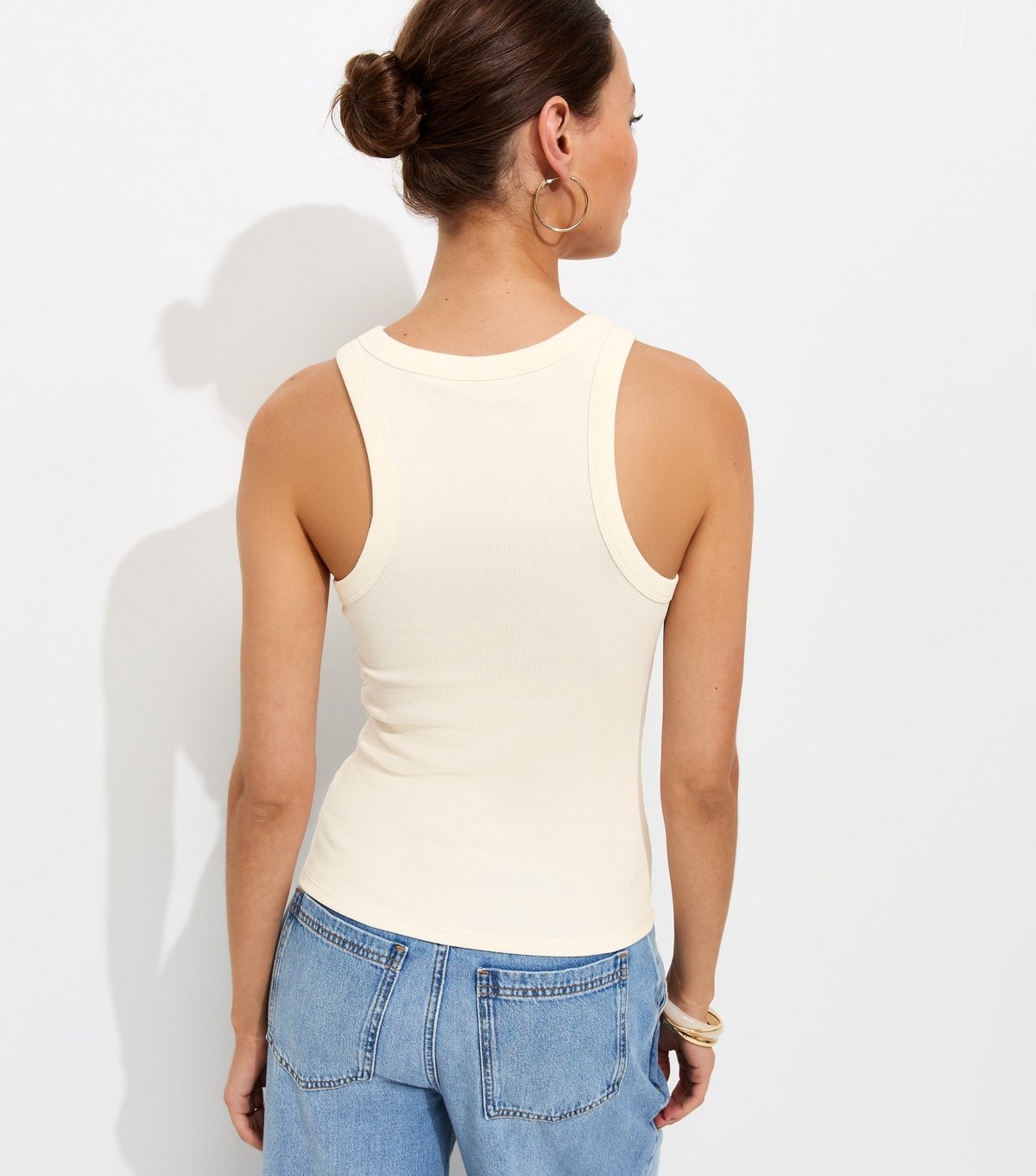 New Look Women's Cream Racer Back Vest Top New Look - 4