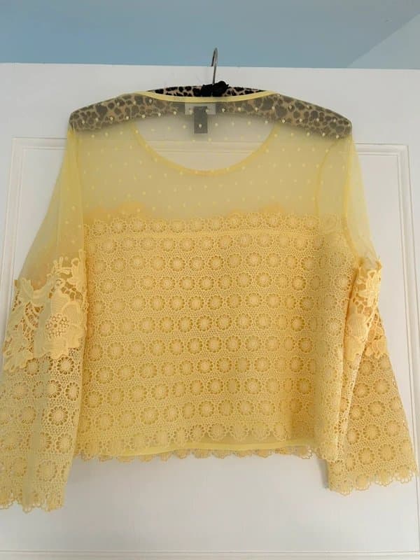 New Look New look Yellow Top - Chiffon/embroidery Englais
