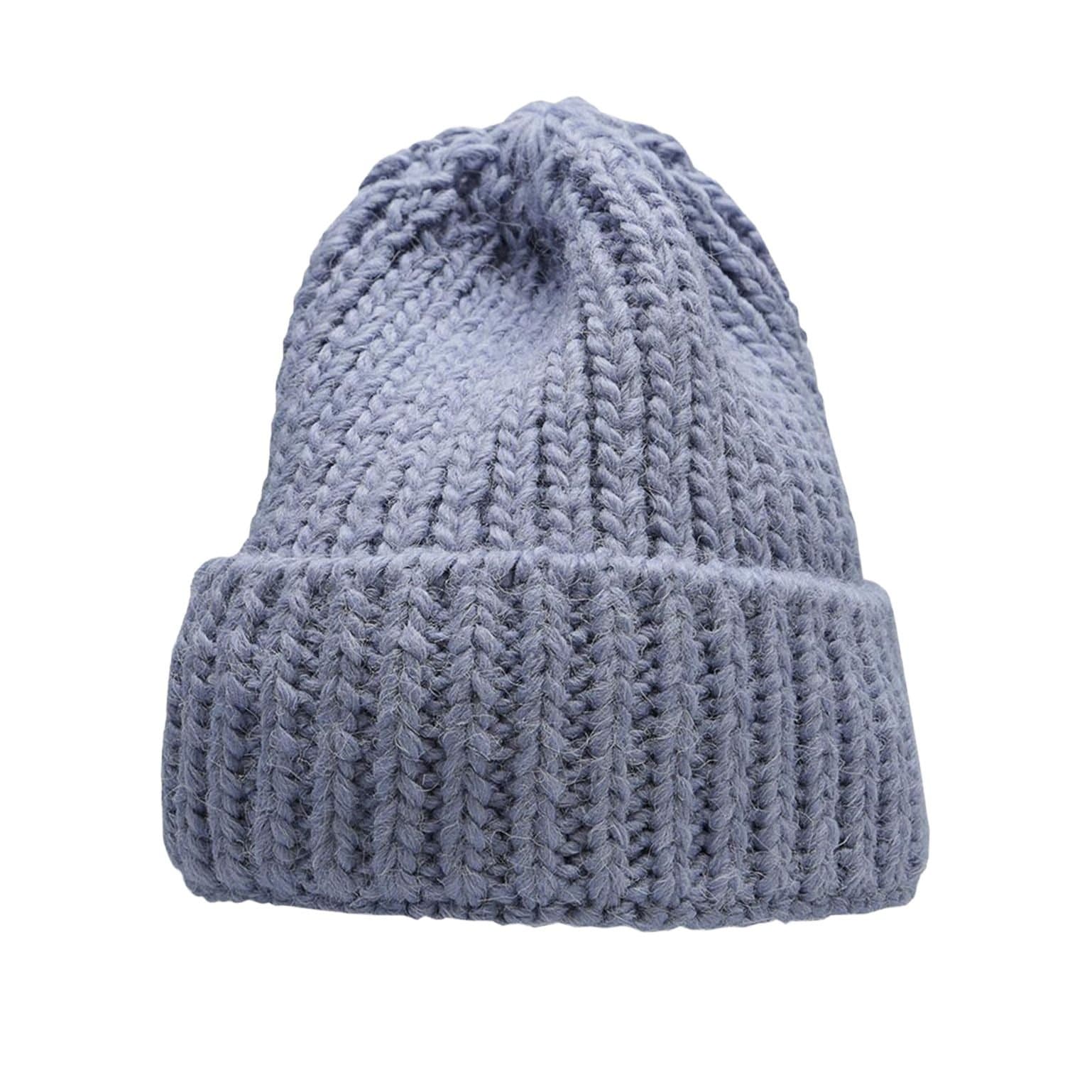 4F 4F Men's H4Z22 CAD017 Chunky Knit Beanie in Mid Blue