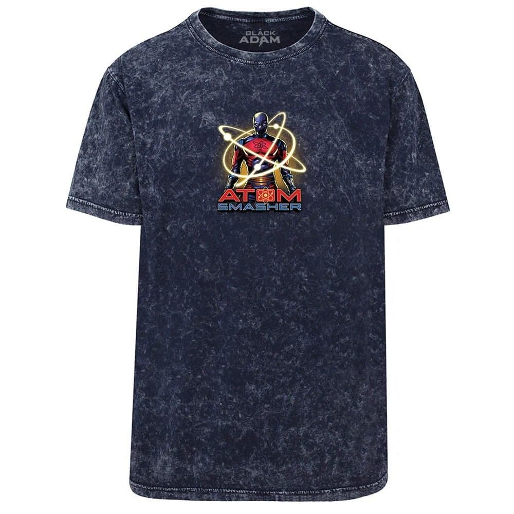 Black Adam Black Adam Men's Atom Smasher Acid Wash T-Shirt in Navy