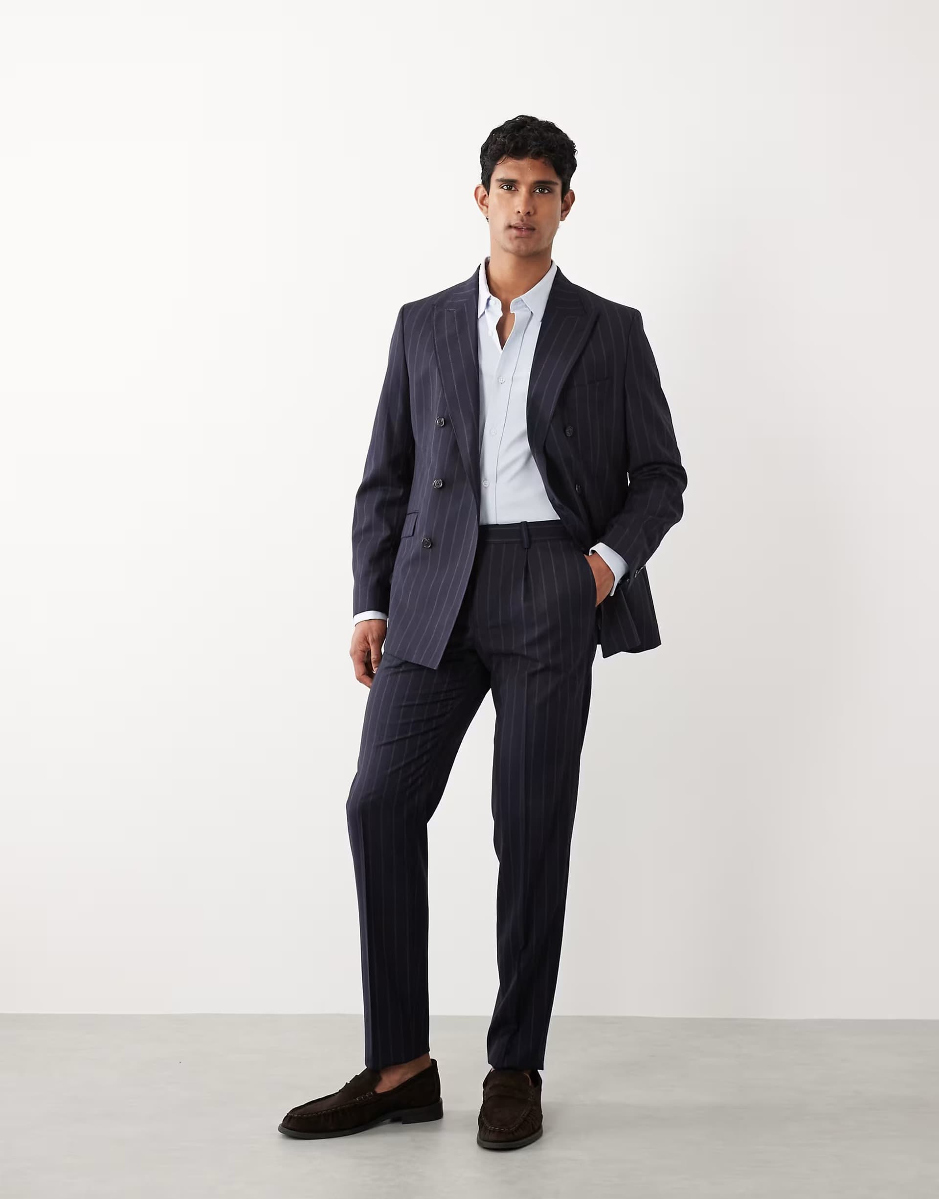 ASOS Mango Veneciac tailored trouser co-ord in navy