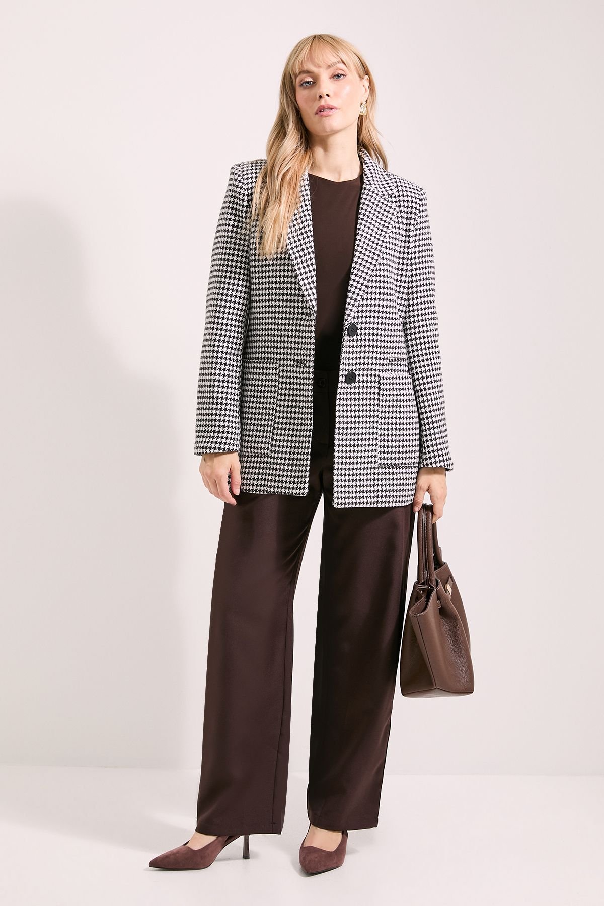 Wallis Wallis Women's Principles by Check Blazer Coat in Mono - 4