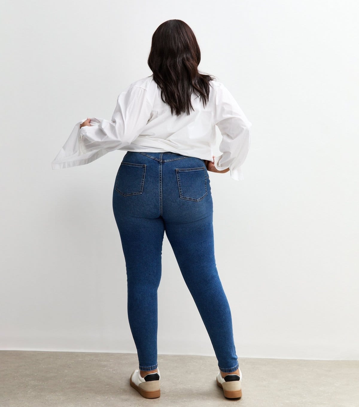 New Look Women's Plus Size Blue Yazmin High Waisted Slim Leg Jeans Curves New Look - 4