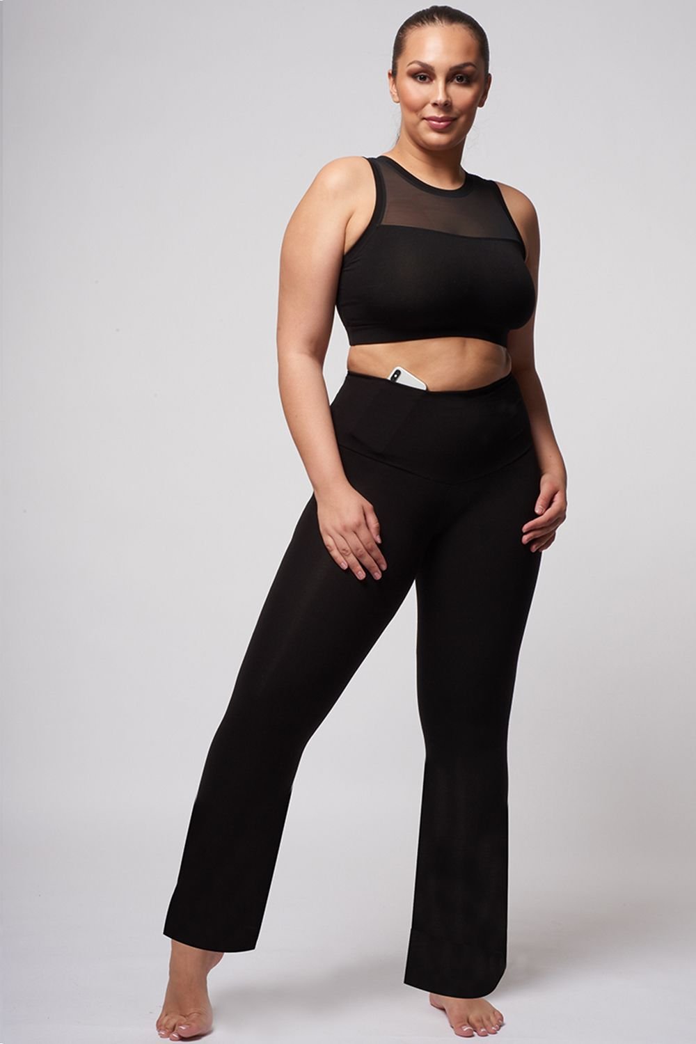 TLC Sport TLC Sport Women's Extra Strong Compression Curve Bootcut with Tummy Control in Black - 2