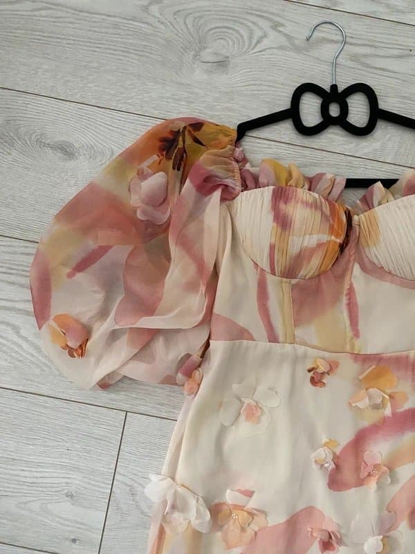 ASOS Asos Luxe 3D Floral Maxi Dress in Floral Print