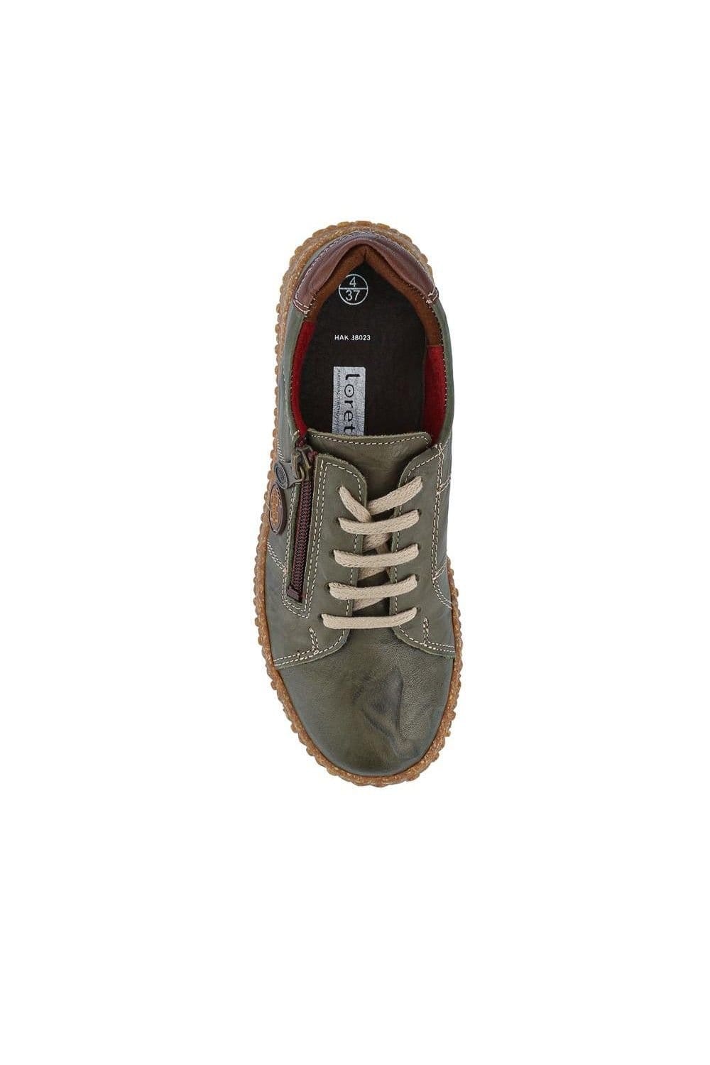 Pavers Pavers Women's Loretta Leather Trainers in Khaki - 4