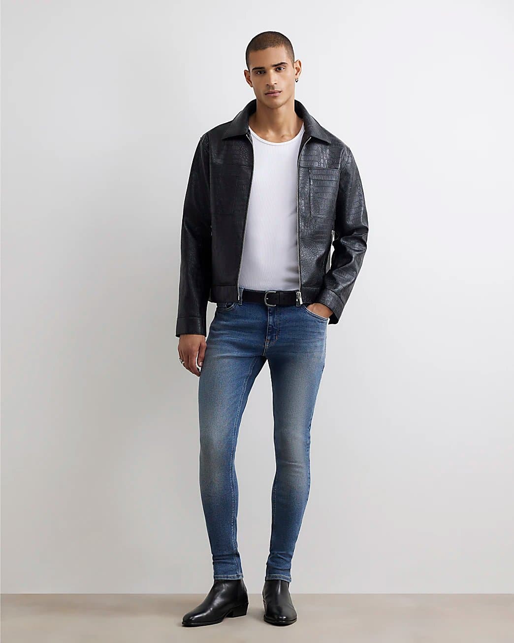 River Island Mens River Island Blue Super Skinny Stretch Jeans