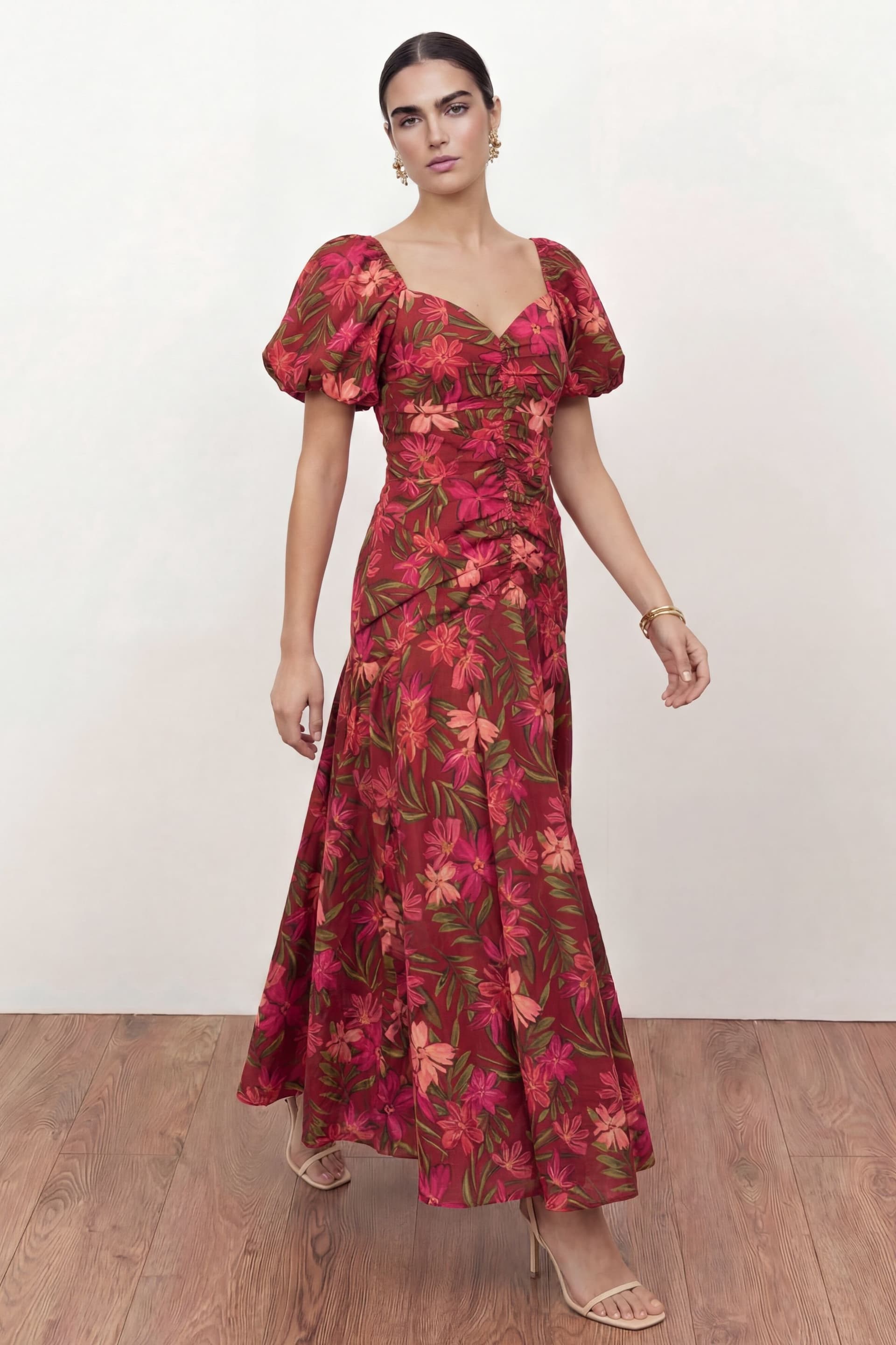 Anaya with Love Anaya with Love Women's Short Sleeve Ruched Midaxi Dress