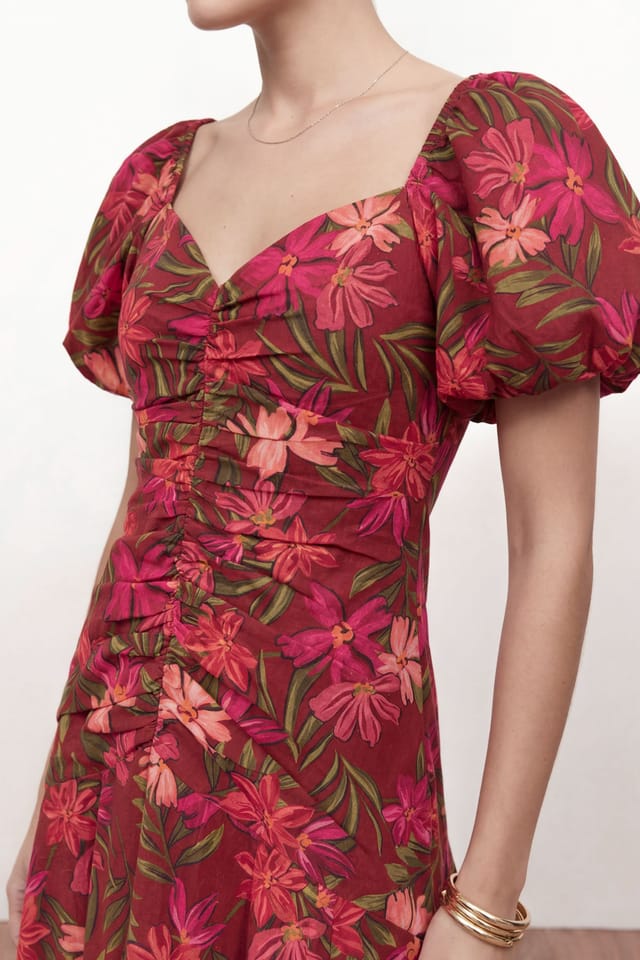 Anaya with Love Anaya with Love Women's Short Sleeve Ruched Midaxi Dress - 3