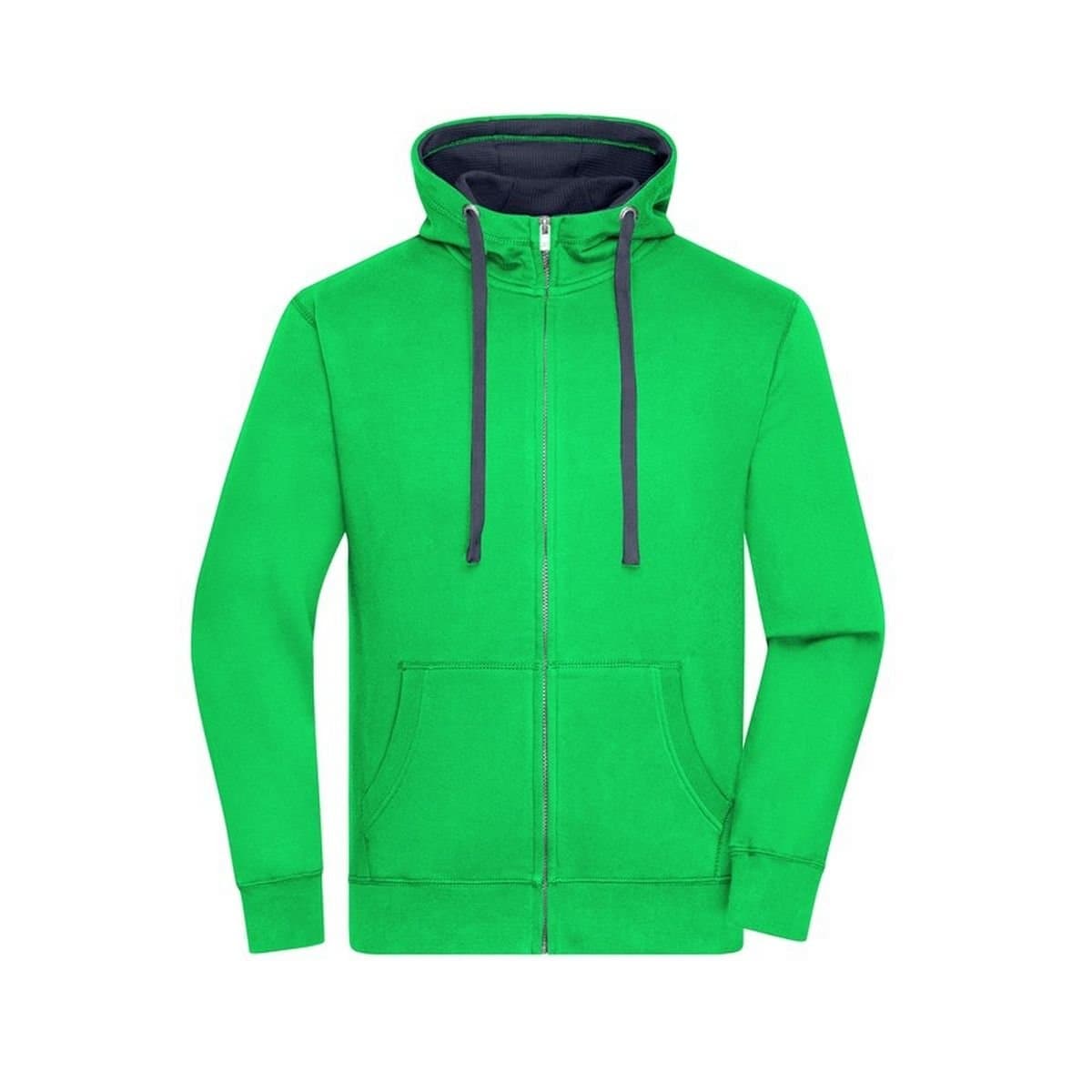 James and Nicholson James and Nicholson Men's Lifestyle Full Zip Hoodie in Green