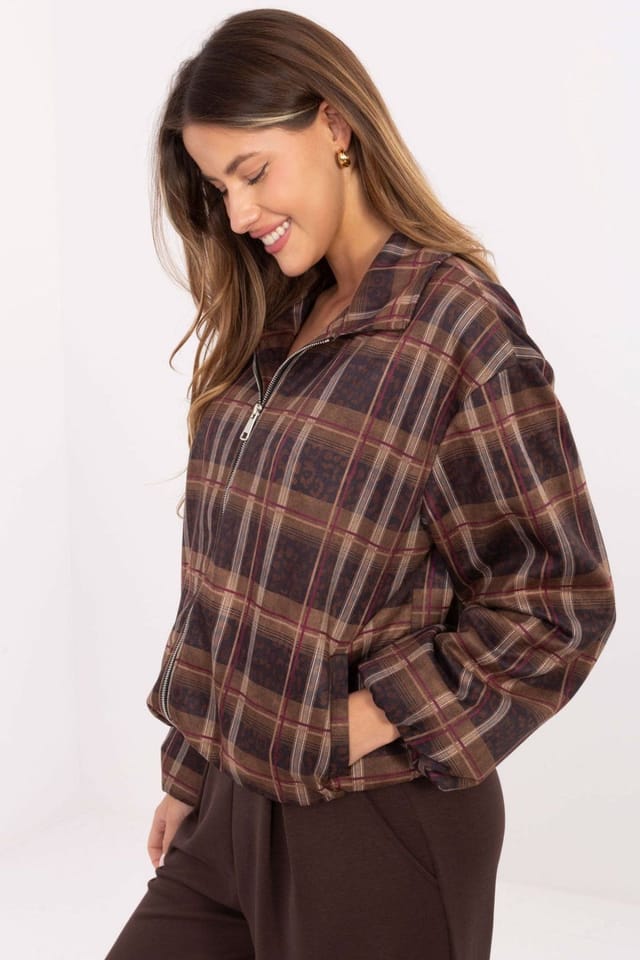 Love Lace Love Lace Women's Animal Check Print Zip Jacket in Poly Elastane - 2