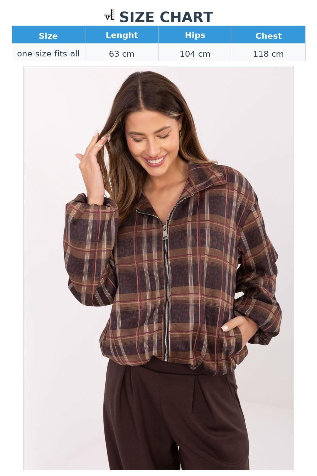 Love Lace Love Lace Women's Animal Check Print Zip Jacket in Poly Elastane - 4