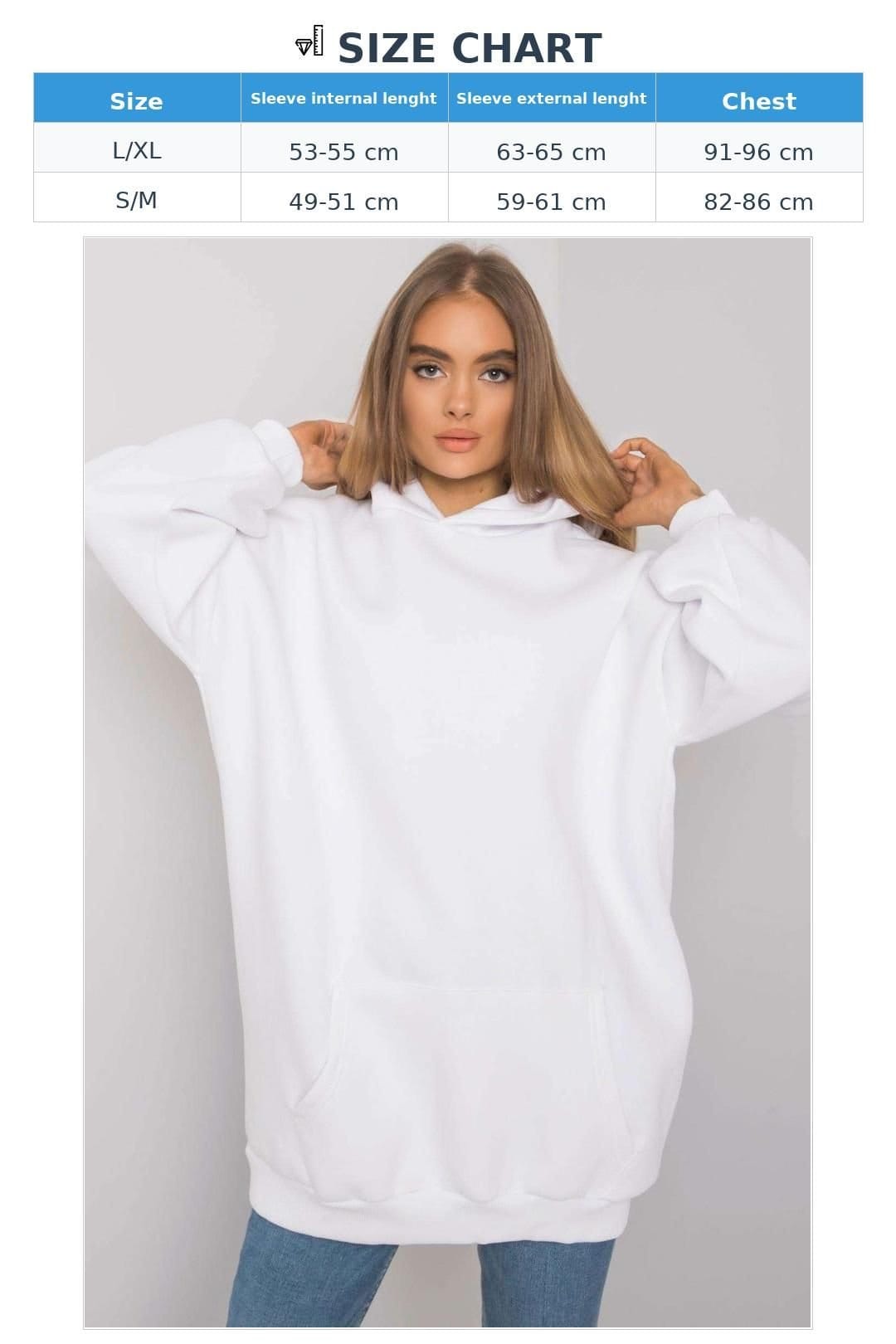 Love Lace Love Lace Women's Extended Cut Hooded Sweatshirt with Pouch in White - 4