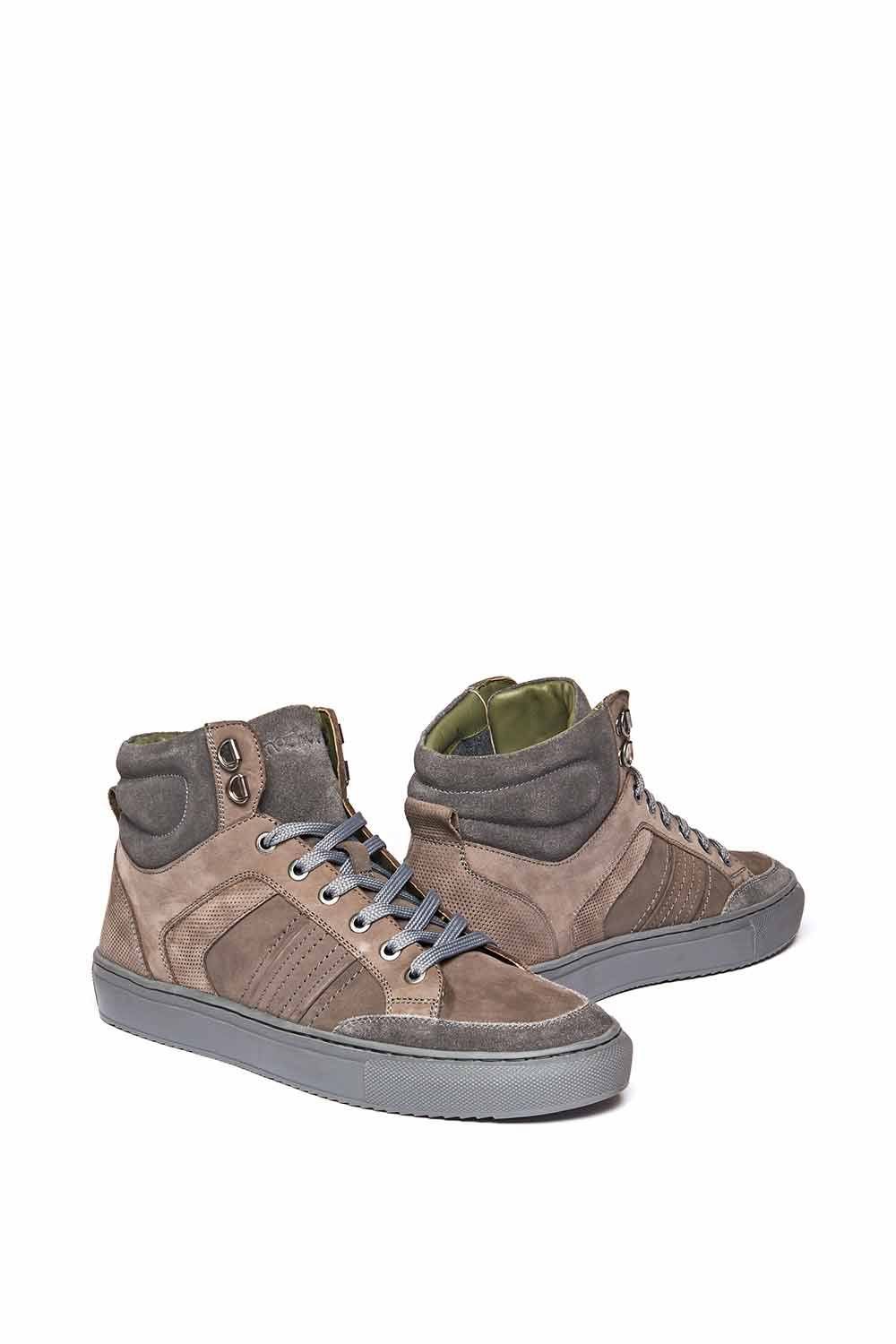 Moshulu Moshulu Men's 'Homerun' High Top Trainers in Grey - 4