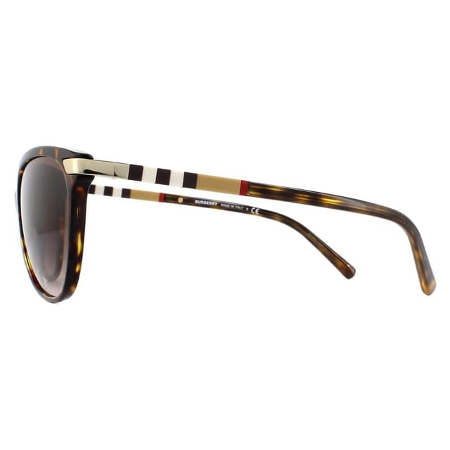Burberry Burberry Women's Cat Eye Dark Havana With Gold Detailing Brown Gradient BE4216 Sunglasses - 3