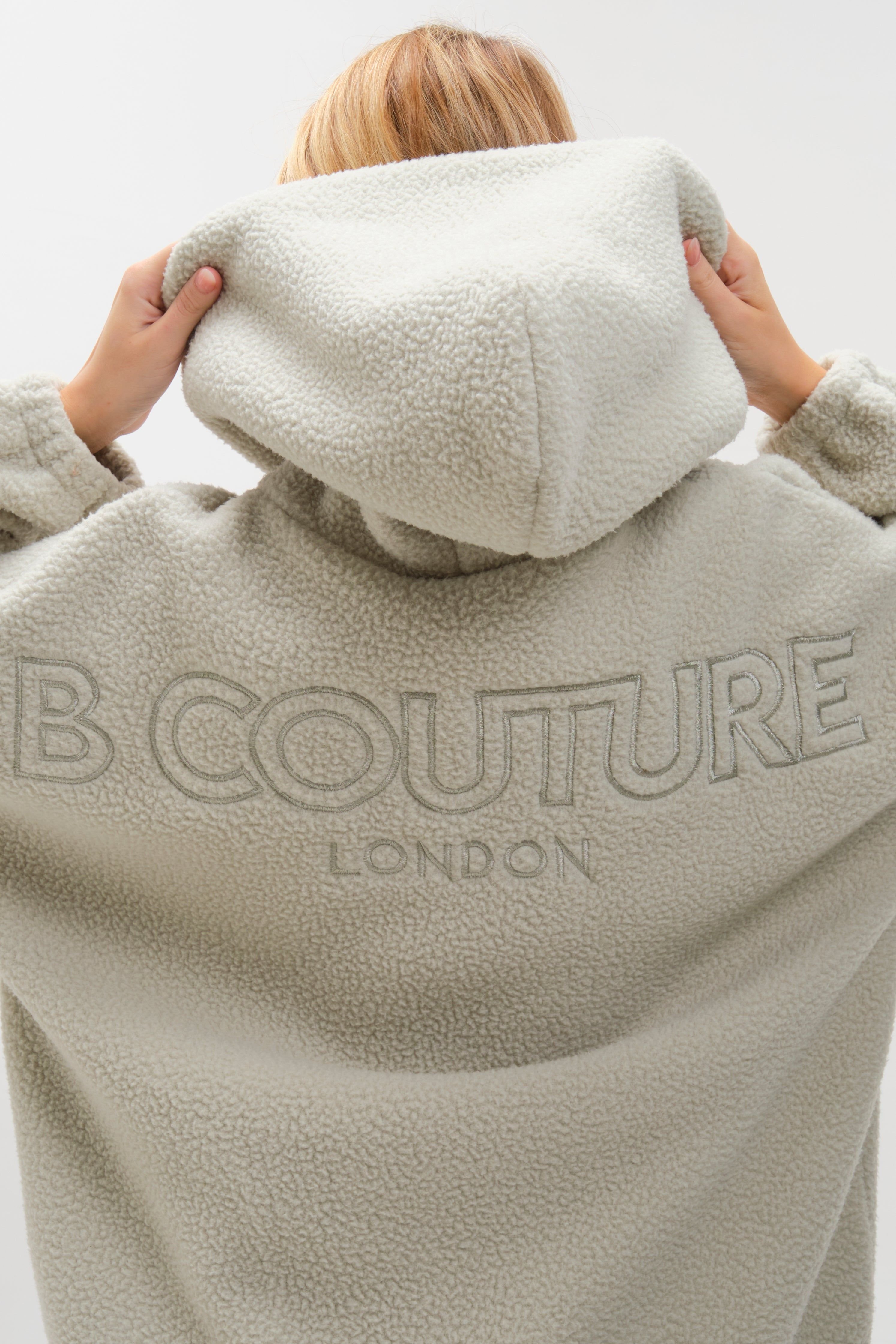 BCouture BCouture Women's Sherpa Fleece Hoodie & Leggings Set in Light Green - 3