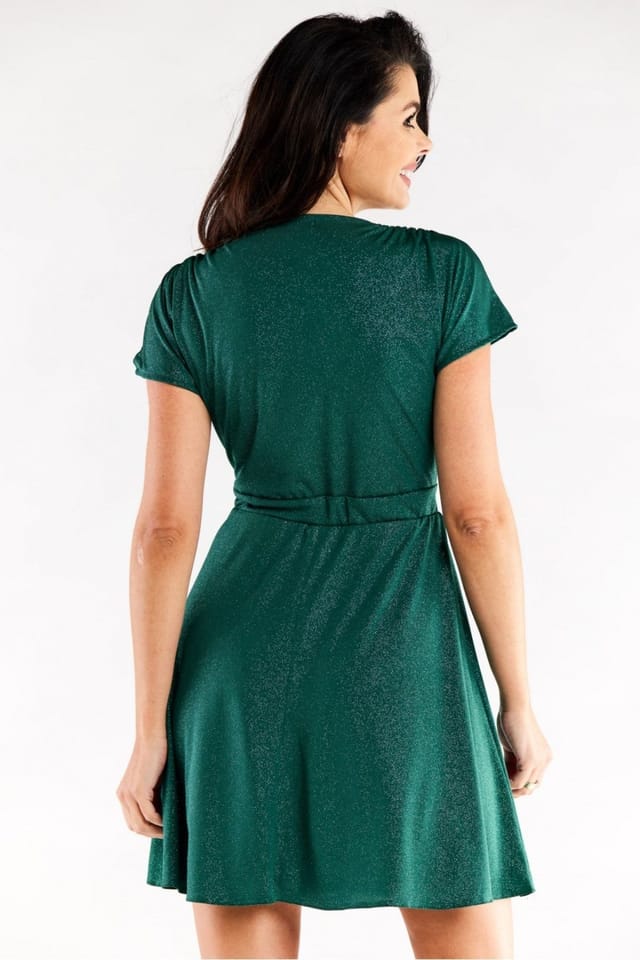 Love Lace Love Lace Women's Evening Dress Envelope Flare Creased Waist in Green - 3