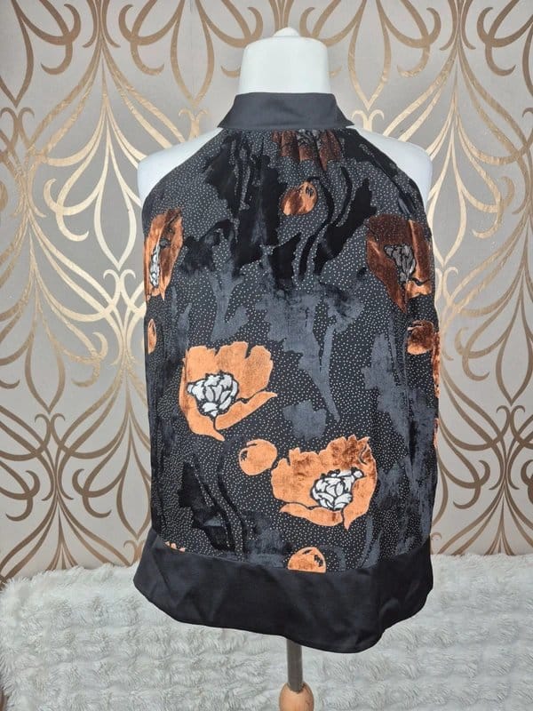 Next Next premium velour chiffon halter top size 18 - 1