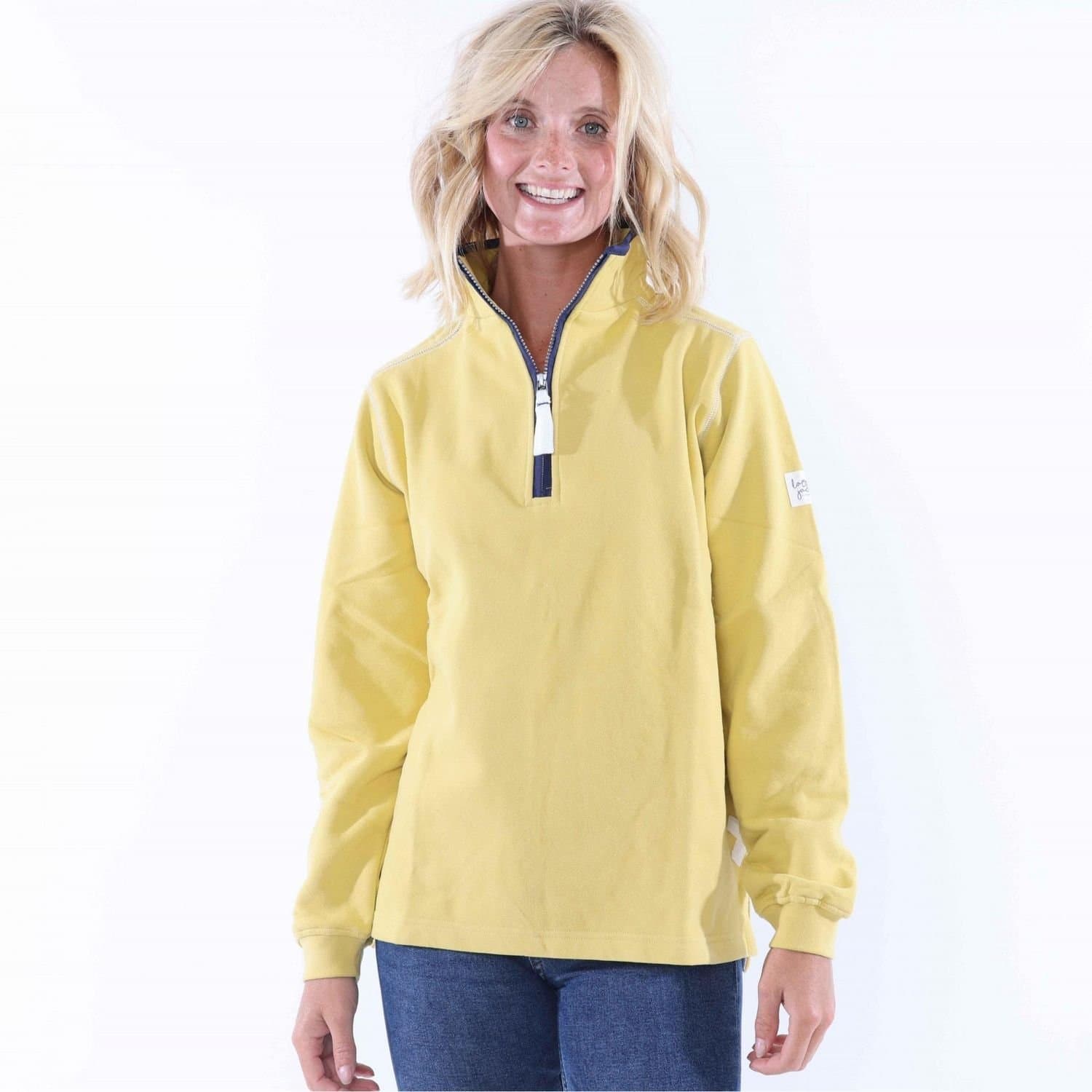 Lazy Jacks Lazy Jacks Women's Quarter Zip Sweatshirt in Lemon
