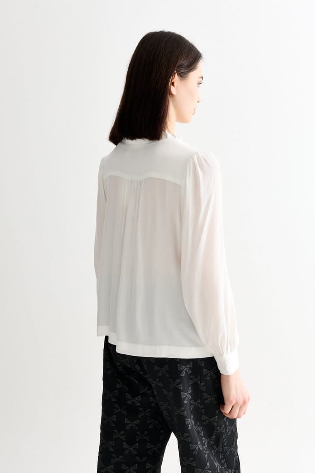 Louche Louche Women's Alegra Moss Crepe Frill V-Neck Blouse - 2
