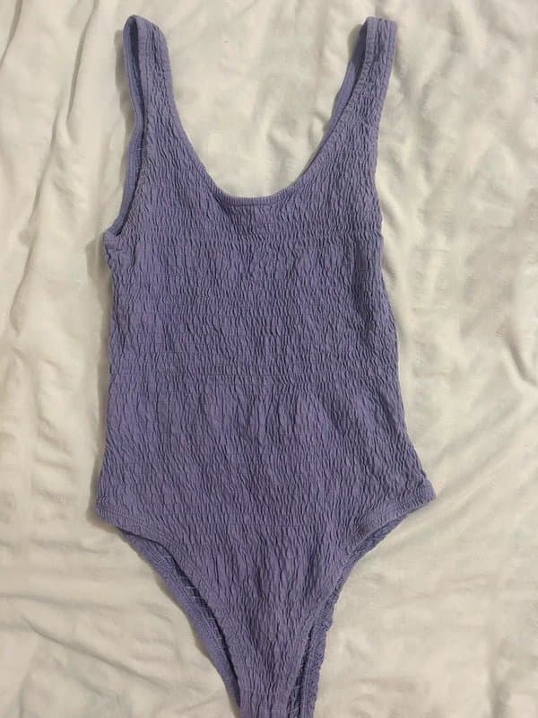 ASOS Asos ruched purple bodysuit