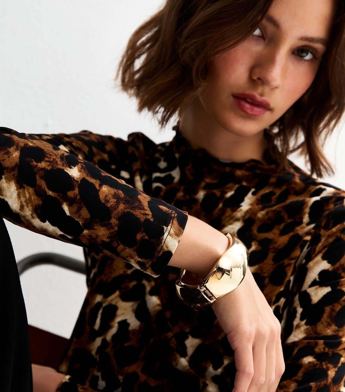 New Look New Look Gold Tone Chunky Hinged Cuff Bracelet