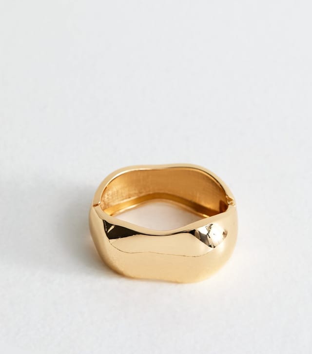 New Look Gold Tone Chunky Hinged Cuff Bracelet New Look - 3