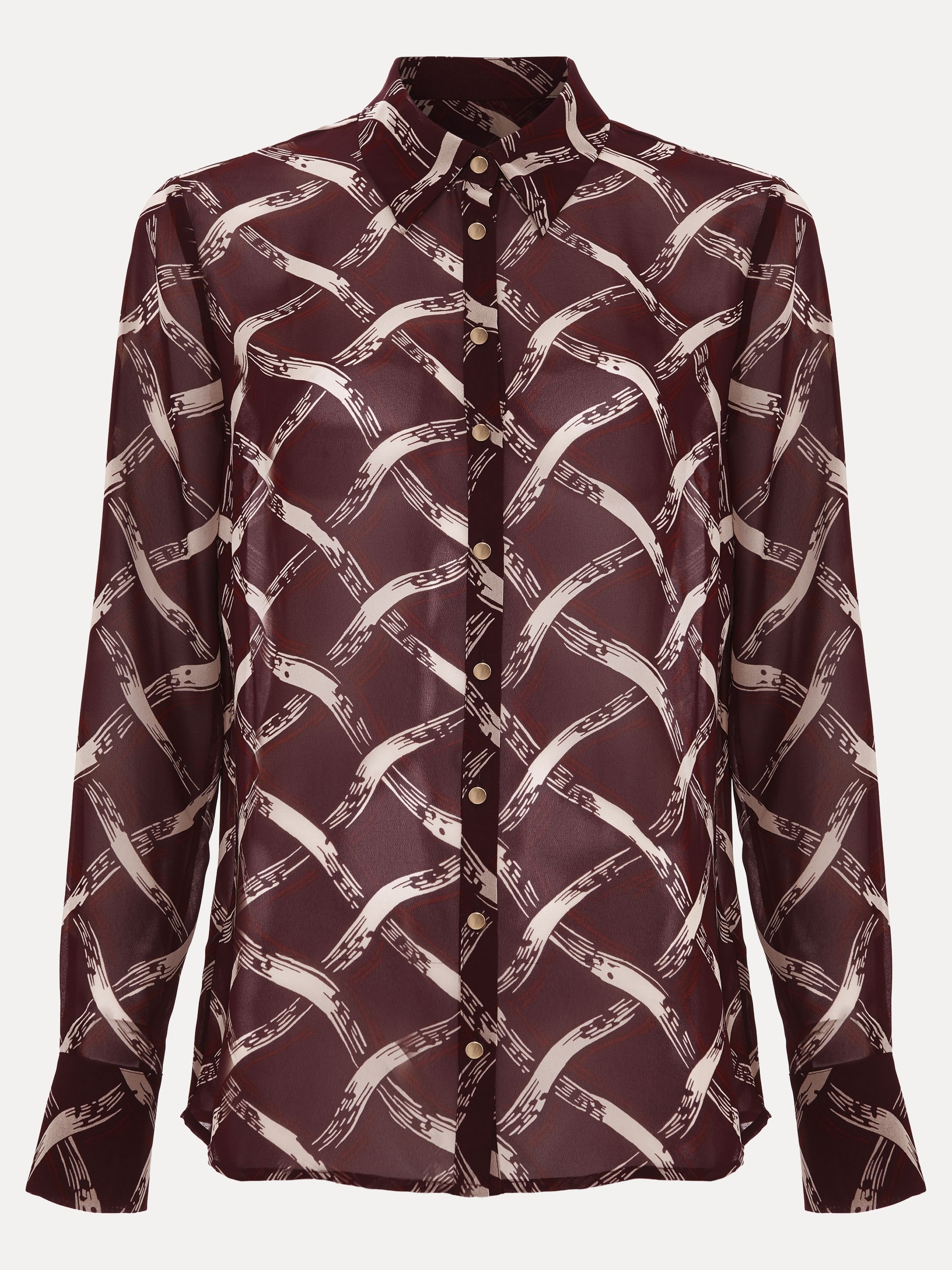 Phase Eight Phase Eight Women's Cora Check Print Shirt in Maroon - 2