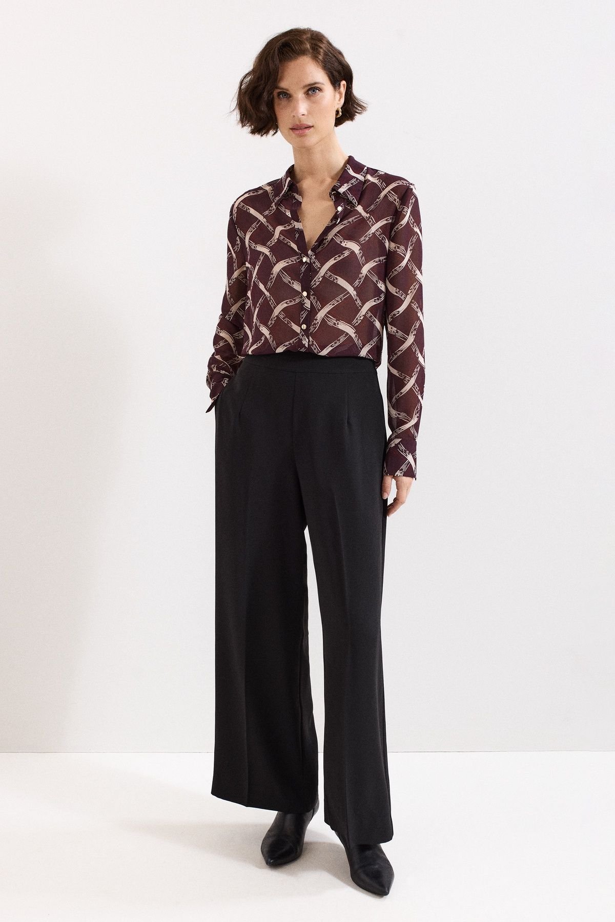 Phase Eight Phase Eight Women's Cora Check Print Shirt in Maroon - 3