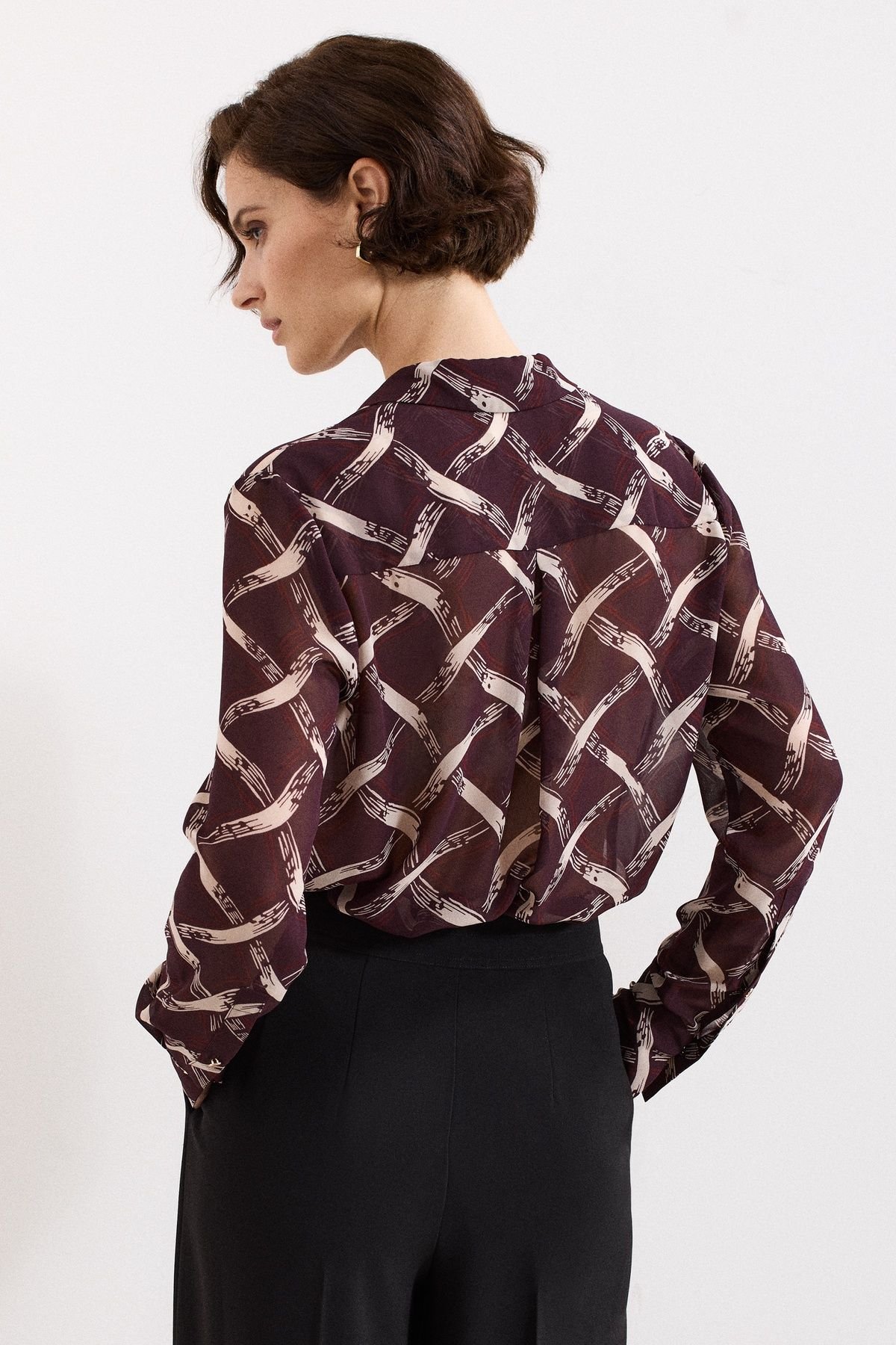 Phase Eight Phase Eight Women's Cora Check Print Shirt in Maroon - 4