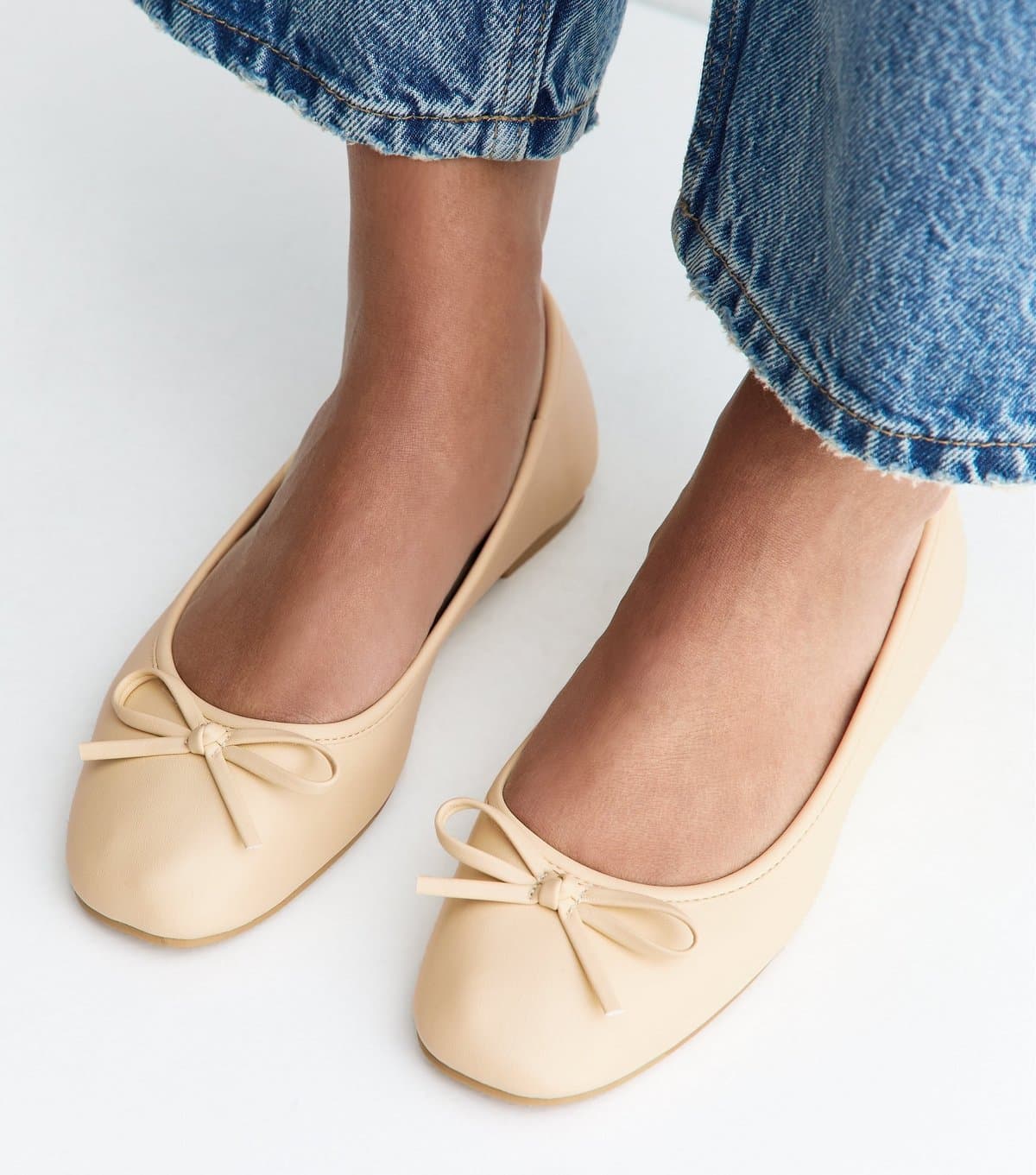 New Look New Look Light Yellow Faux Leather Ballet Pumps